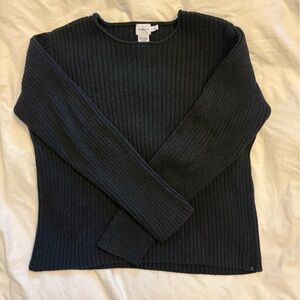 Calvin Klein Jeans Dark Gray Ribbed Crew Sweater